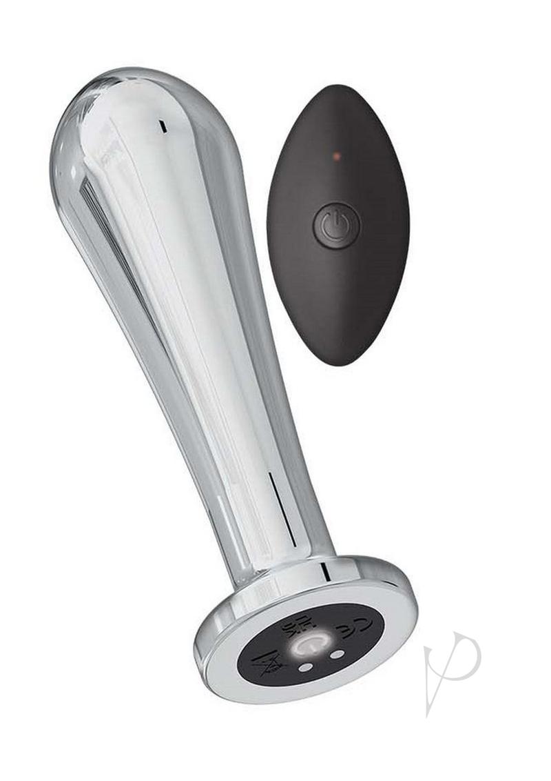Remote Control Vibrating Metal Anal Plug - Silver | Rechargeable & Waterproof Adult Toy for Men & Women | Perfect for Couples Play & Solo Pleasure
