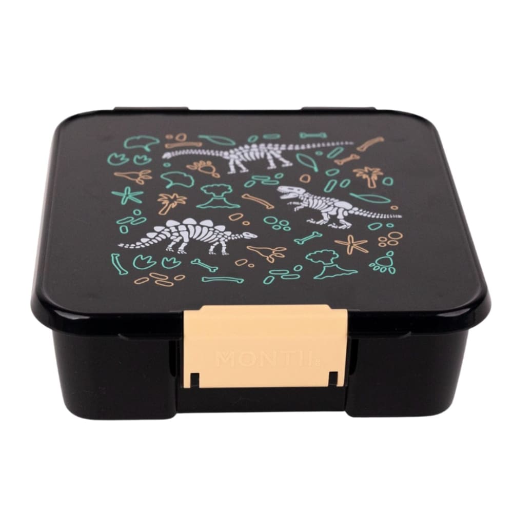 Dinosaur Themed Bento Lunch Box with 3 Compartments for Kids & Adults - Perfect for School, Work & Picnics