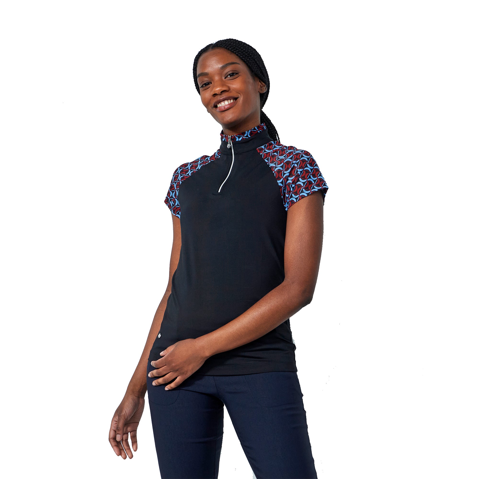 Women's Breathable Bonito Cap Sleeve Golf Polo Shirt - Moisture Wicking Quick Dry Athletic Top for Golf, Tennis & Outdoor Sports