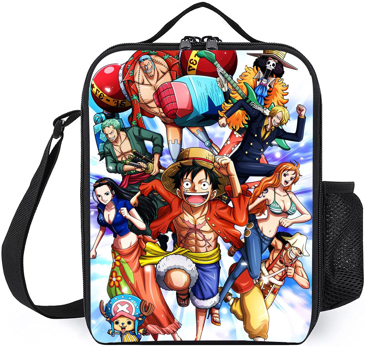Insulated Reusable Anime Lunch Bag with Adjustable Shoulder Strap - Thermal Cartoon Lunch Tote for Men & Women - Perfect for School, Work, Picnics & Anime Conventions