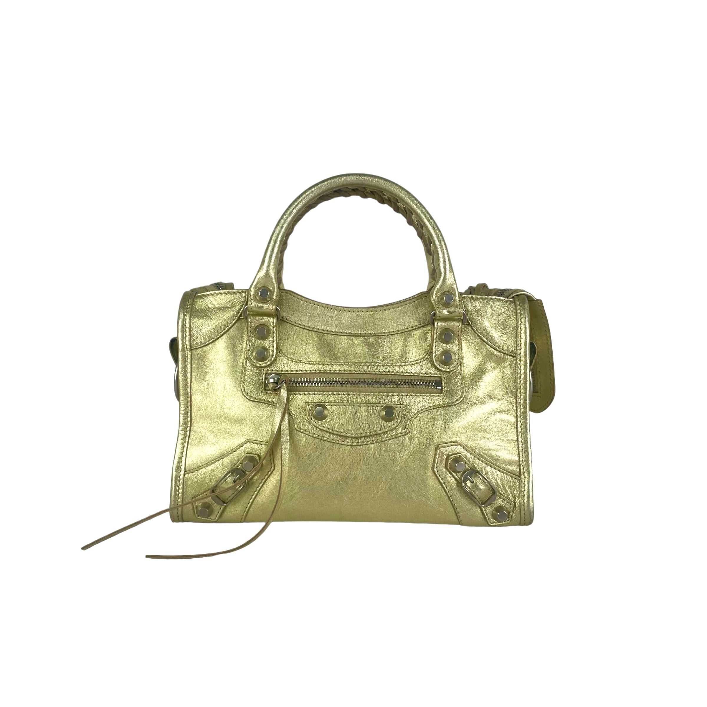 Balenciaga City Mini Gold Crossbody Bag - Luxury Designer Handbag for Women | Perfect for Everyday Use, Travel & Night Out