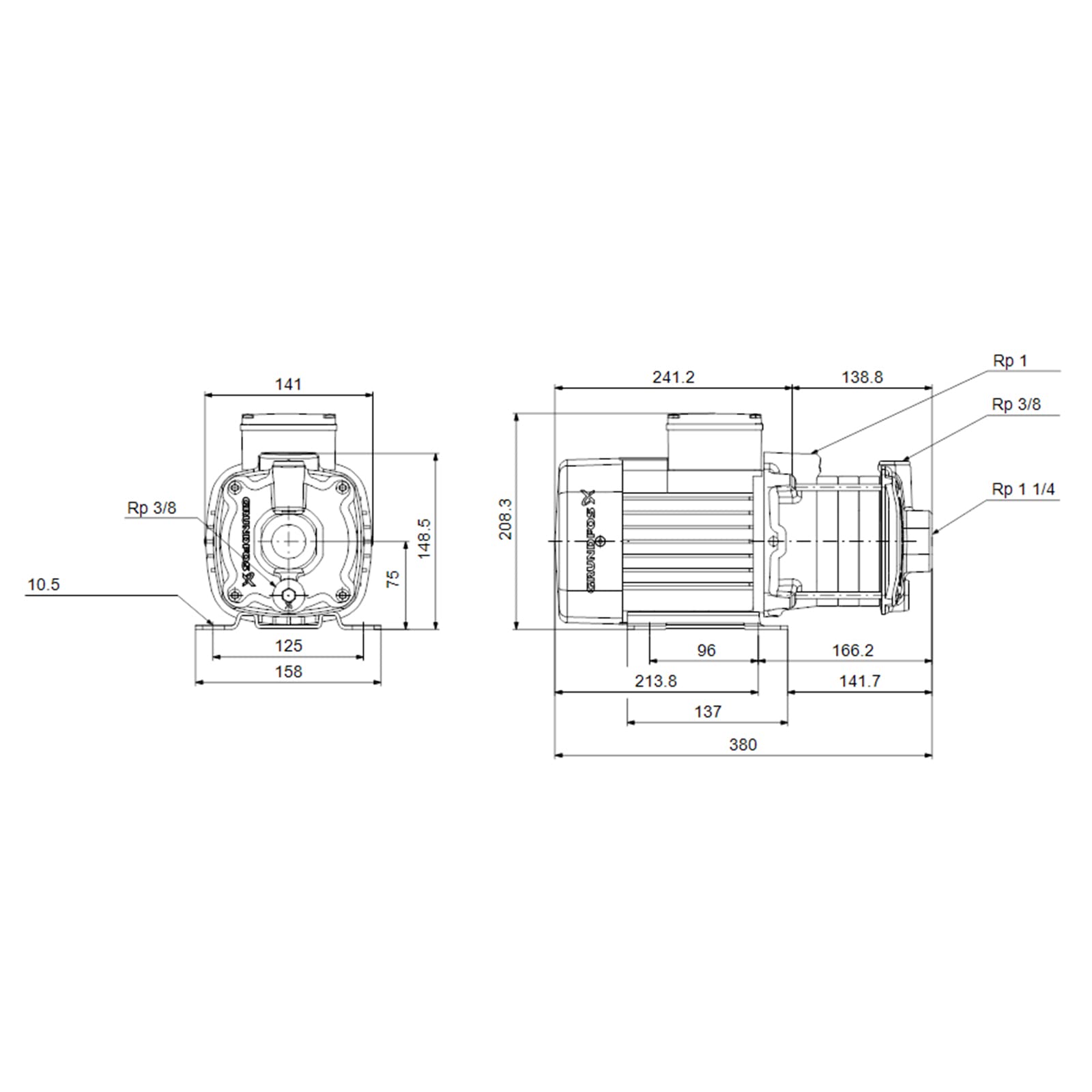 GRU BOMBA MULTICELULAR CM 5-5A 0.90KW 1X230V Industrial Water Pump - High Efficiency Submersible Pump for Construction, Agriculture & Drainage Applications