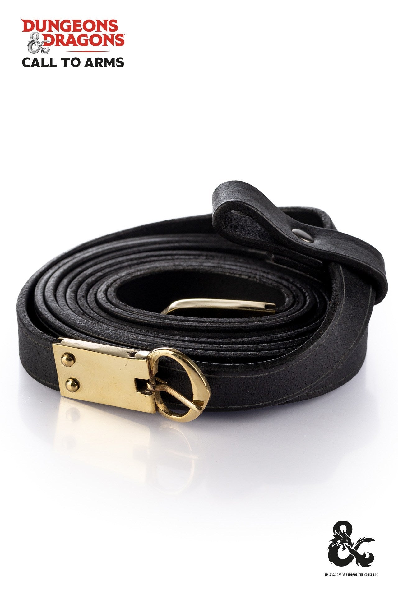 Dungeons & Dragons Double Leather Belt - Black | Fantasy RPG Accessory for Cosplay & LARP | Perfect for D&D Game Nights & Medieval Costumes