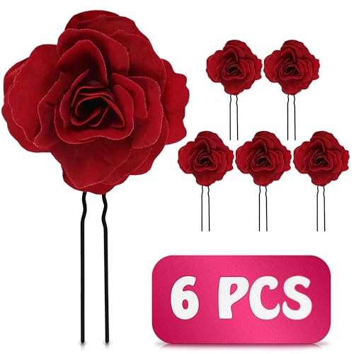 6 PCS Rose Hair Clips