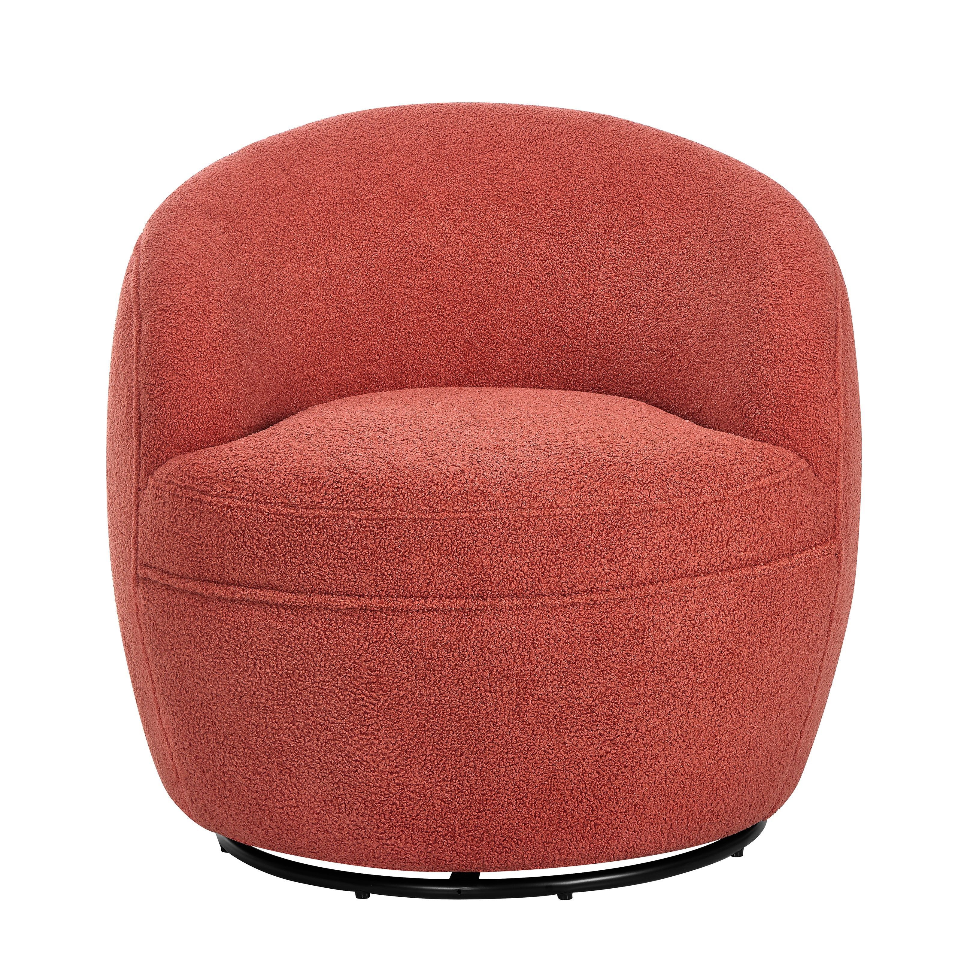 Roundhill Furniture Galleria 360 Swivel Faux Shearling Barrel Chair - Cozy Modern Accent Chair for Living Room, Bedroom & Office - Perfect for Reading, Relaxing & Home Decor