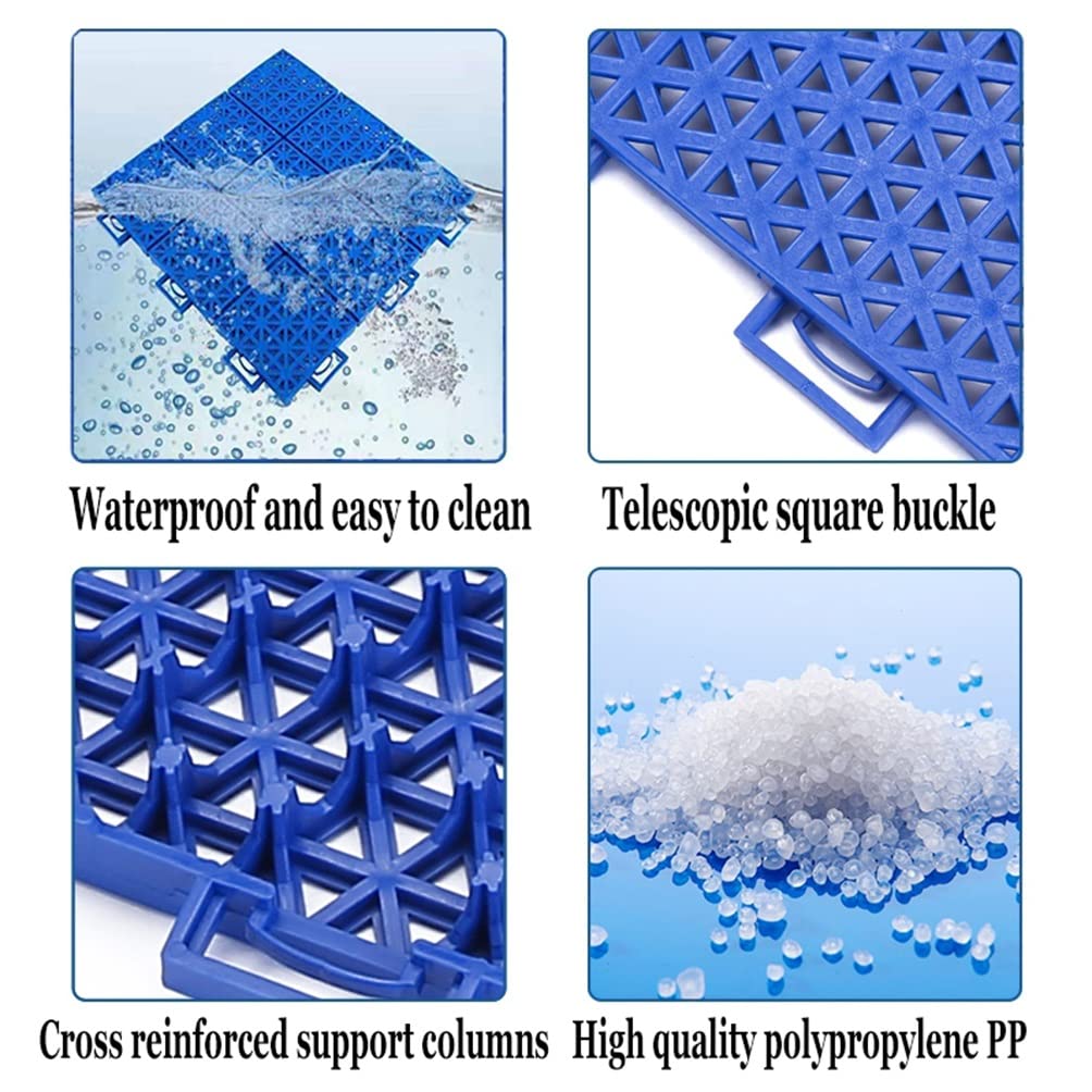 Interlocking Floor Tiles 25x25cm - Waterproof Modular Sports Mats for Basketball Court, Kindergarten, School, Amusement Park & Stadium - Durable Gym Flooring for Indoor/Outdoor Use