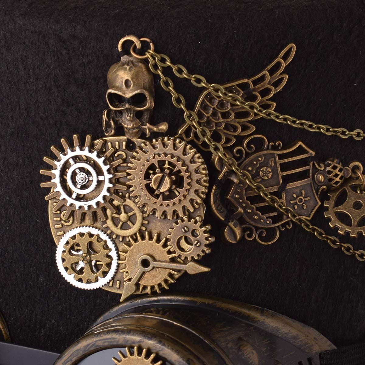 Stylish COSDREAMER Unisex Gothic Steampunk Top Hat with Goggles - Victorian Era Costume Accessory for Halloween, Cosplay, LARP & Themed Parties