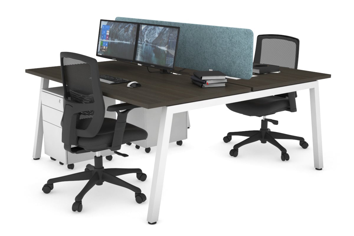 Quadro 2-Person Office Workstation Desk - 1600L x 800W with Cable Management - Perfect for Collaborative Workspaces & Home Offices