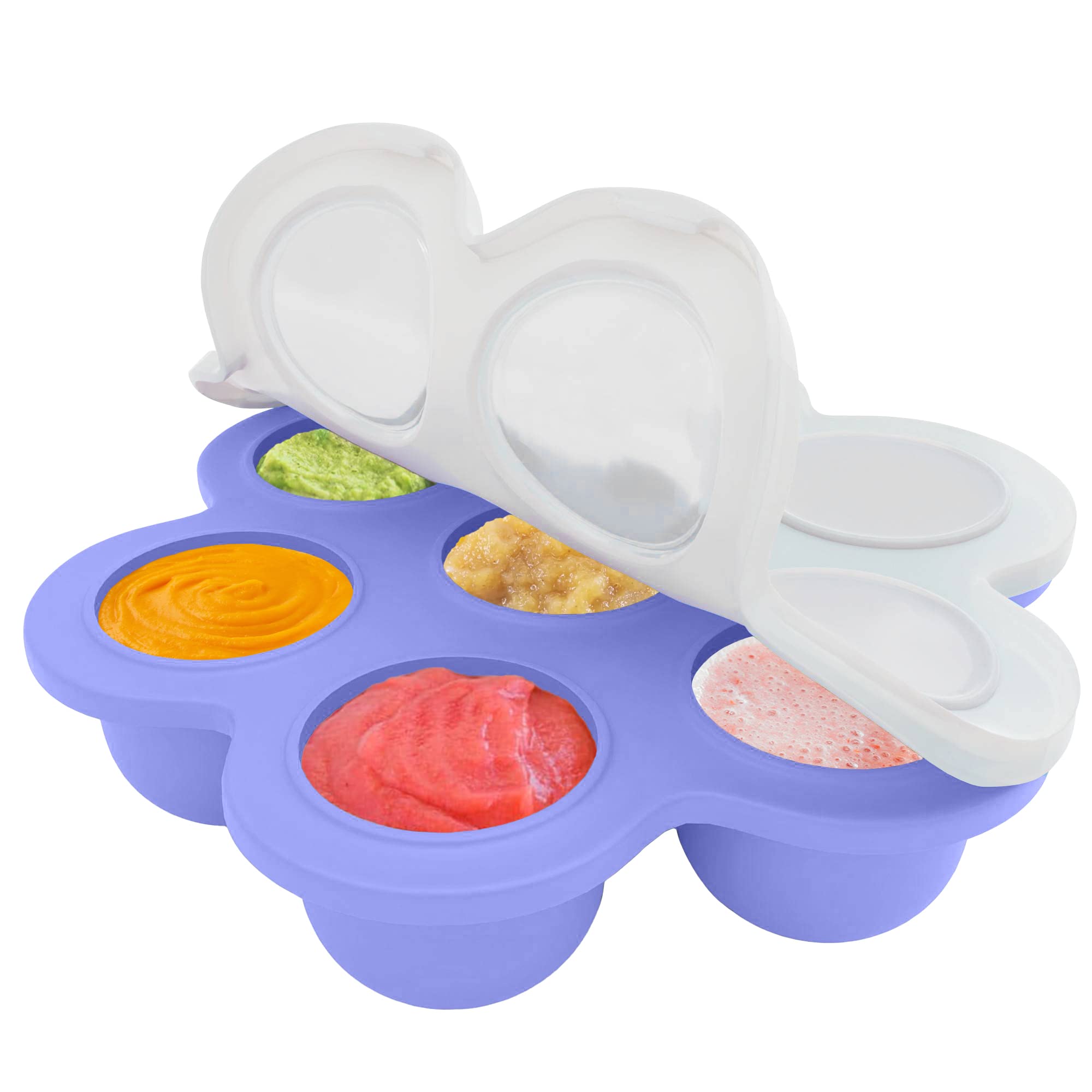 Satiety Silicone Baby Food Freezer Tray - BPA-Free Storage Container for Homemade Baby Food, Fruit Purees & Vegetables | Microwave & Dishwasher Safe | Perfect for Meal Prep, Breast Milk Storage & On-the-Go Feeding