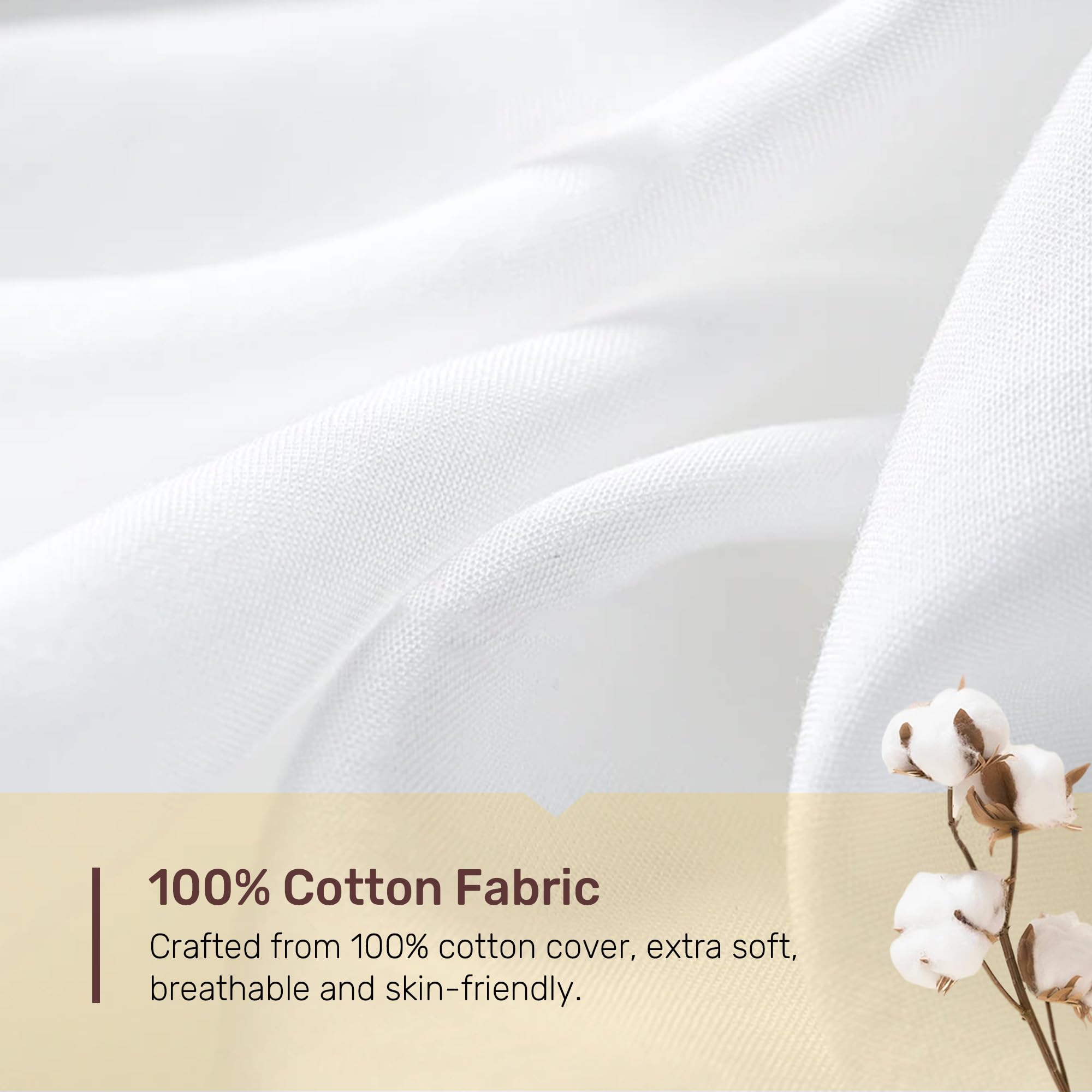 Premium White Goose Down Pillows - Hotel Quality Standard/Queen Size Set of 2 with 100% Cotton Cover | Ultra Soft for Side, Back & Stomach Sleepers | Perfect for Bedroom, Guest Room & Luxury Hotels