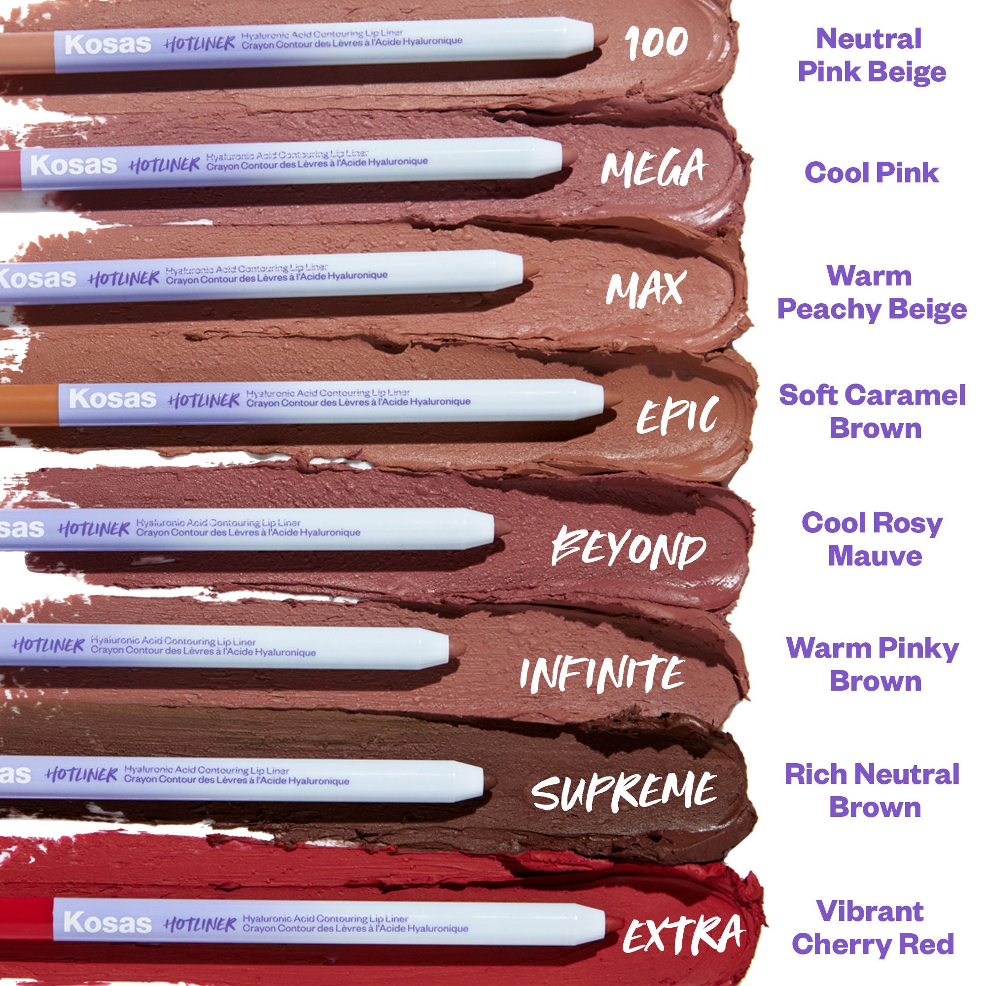Hotliner Hyaluronic Acid Contouring Lip Liner - Long Lasting Waterproof Lip Pencil for Plump Lips | Perfect for Everyday Wear, Date Night & Special Occasions