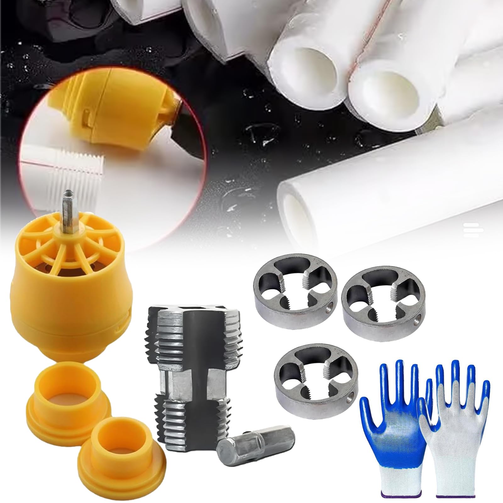 Electric PVC Pipe Threader Kit for Drills - 1/2