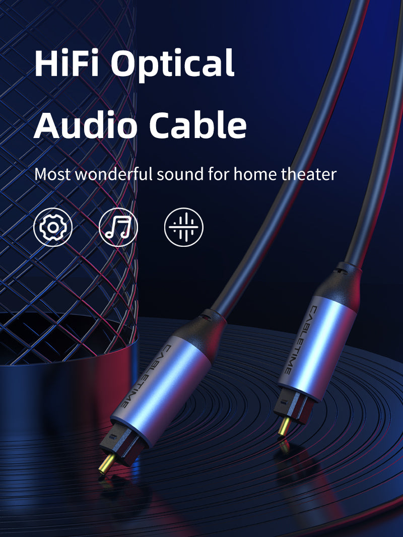 High-Quality Toslink Optical Audio Cable 1m/2m/3m/5m - Digital Fiber Optic Cord for Soundbar, TV, Home Theater & Gaming Systems - Perfect for Crystal Clear Surround Sound Experience