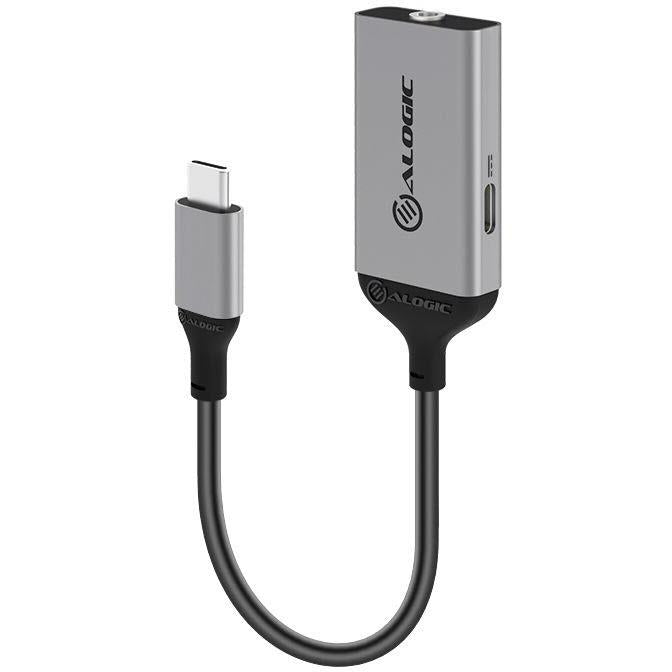 ALOGIC 10cm USB C to 3.5mm Audio & USB C Charging Combo Adapter - Dual Port Headphone Jack & Fast Charging Dongle for iPhone 15, MacBook, iPad Pro - Perfect for Travel, Office & Gaming