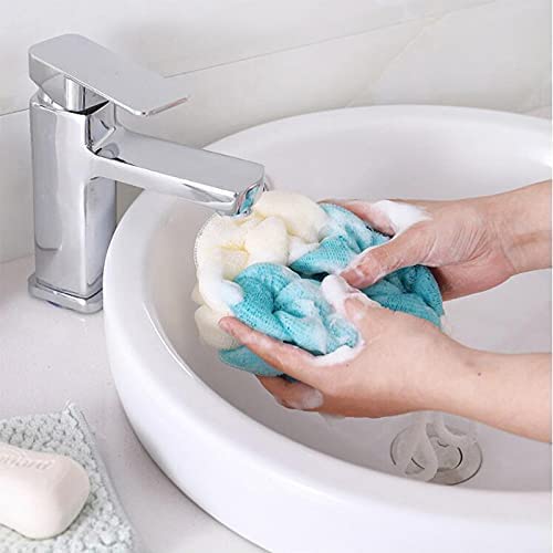 3Pcs Exfoliating Bath Sponge & Loofah Puff for Men & Women - Long Mesh Body Scrubber for Deep Cleansing & Skin Exfoliation - Perfect for Shower, Bath & Body Wash Routine