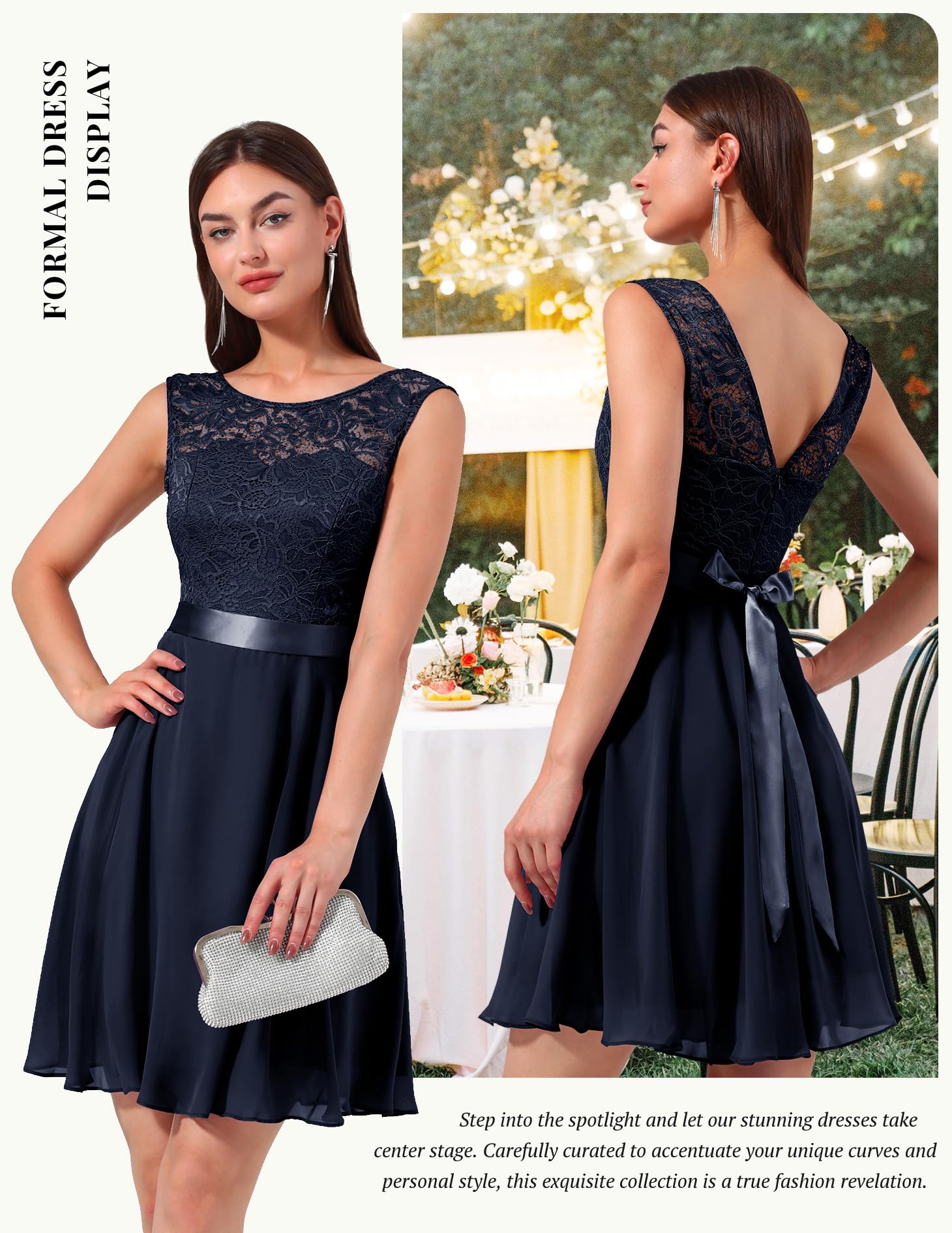 BeryLove Women's Short Prom Dress Lace Formal Gown - Elegant Wedding Guest, Cocktail Party & Bridesmaid Dress for Special Occasions | Perfect for Evening Events, Dinners & Celebrations