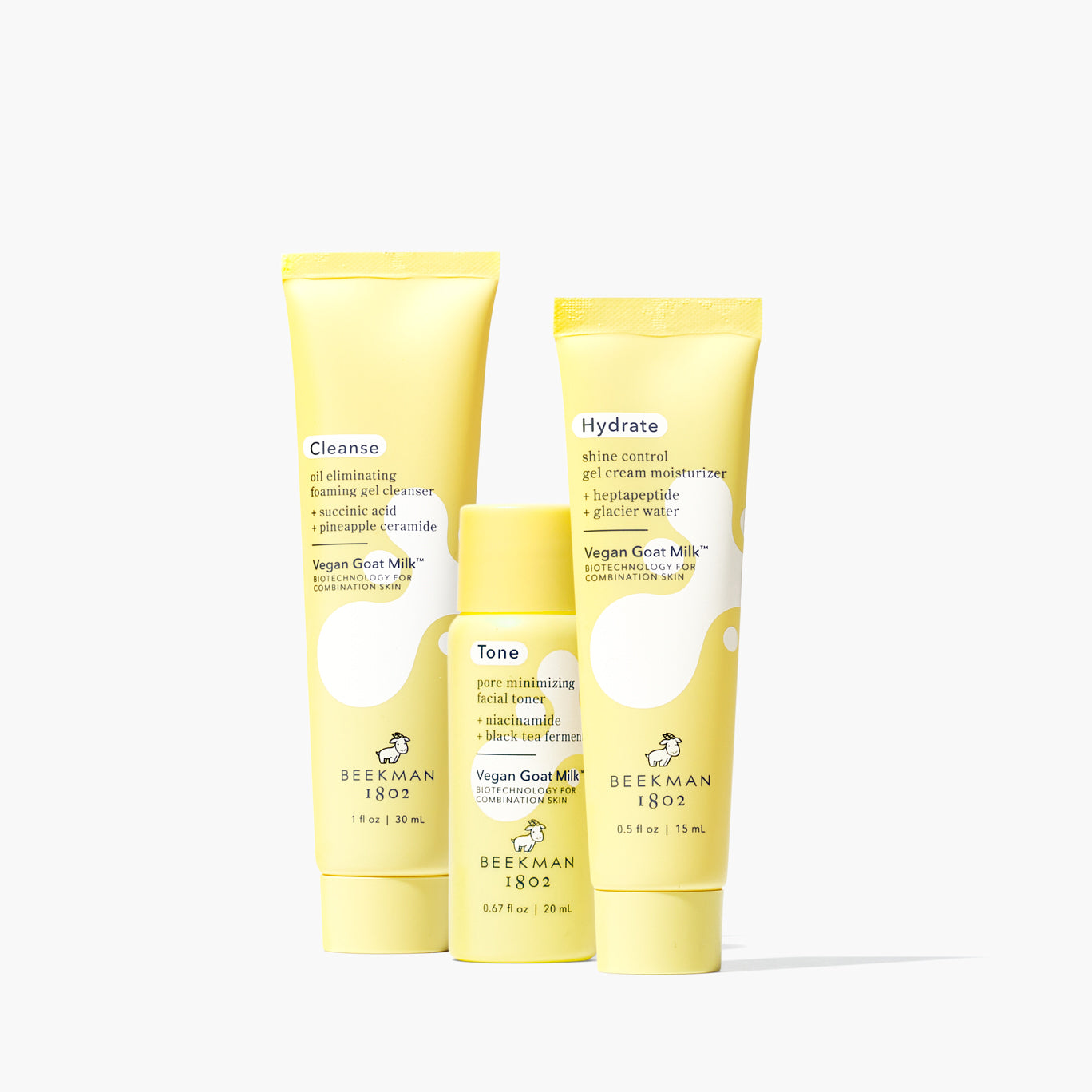 3-Step Oily & Combination Skin Care Routine Starter Kit - Cleanser, Toner, Moisturizer Set for Daily Skincare Regimen - Perfect for Morning & Night Use