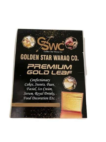 24K Pure Edible Gold Leaf - 50mmx50mm Gold Foil Sheets (5 Pack) for Cake Decorating, Sweets, Ayurvedic Medicine & Anti-Aging Facial Treatment | Premium Spa & Culinary Gold Leaf for Gourmet Desserts, Luxury Skincare & Holistic Wellness
