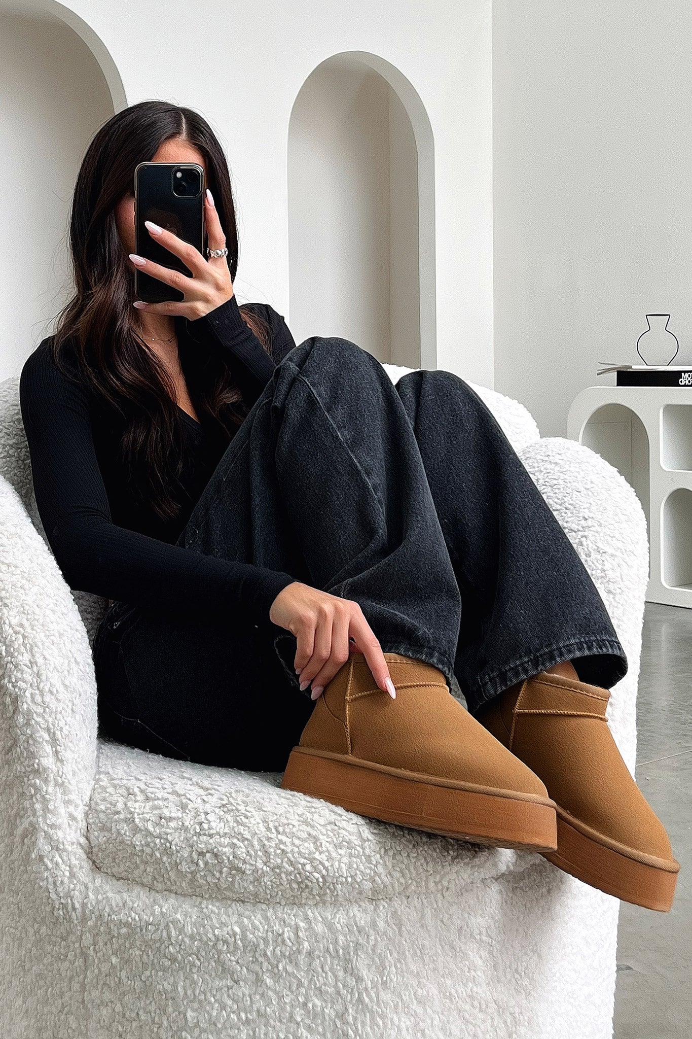 Eesha Women's Platform Boots in Chestnut Brown - Stylish & Comfortable Ankle Boots for Fall & Winter Fashion, Outdoor Walking, and Casual Outfits