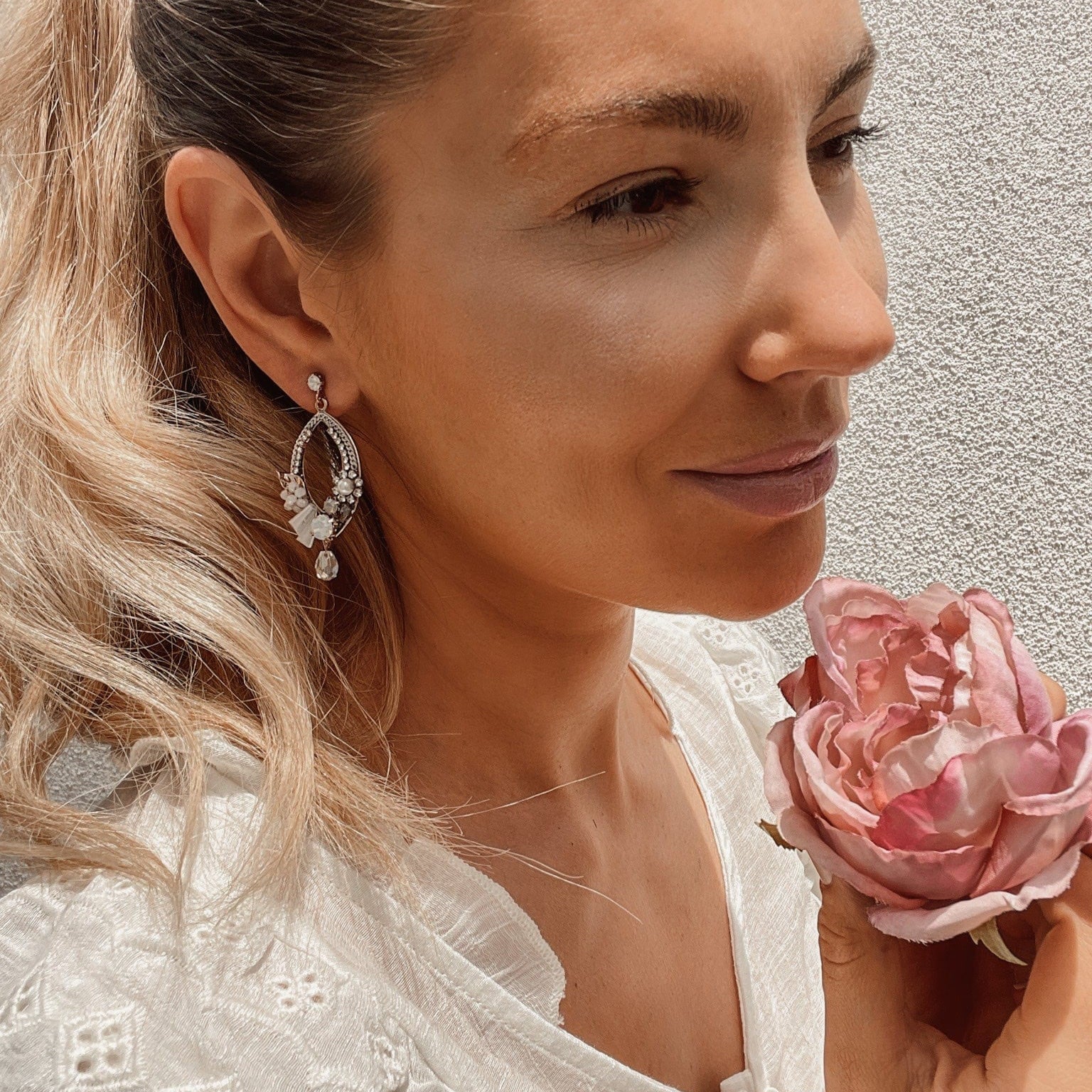Flora Deco Drop Earrings - Elegant Floral Dangle Earrings for Women | Perfect for Weddings, Parties & Special Occasions