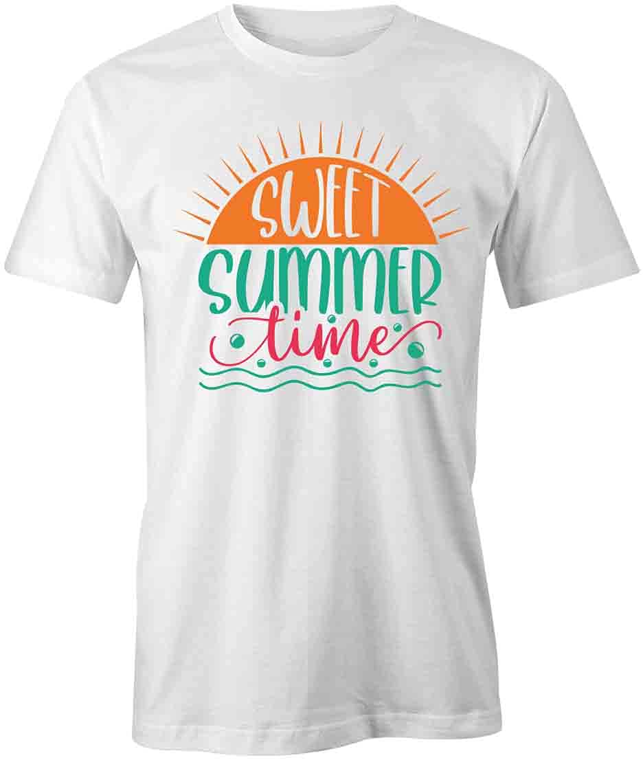 Sweet Summer Time Graphic T-Shirt - White Printed Cotton Tee for Women & Men | Casual Wear, Beach Vacation, Summer Outfits