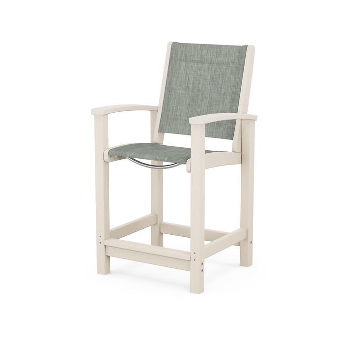 POLYWOOD Coastal Counter Chair - Durable Outdoor Bar Stool for Patio, Deck & Poolside - Weather-Resistant & Low Maintenance