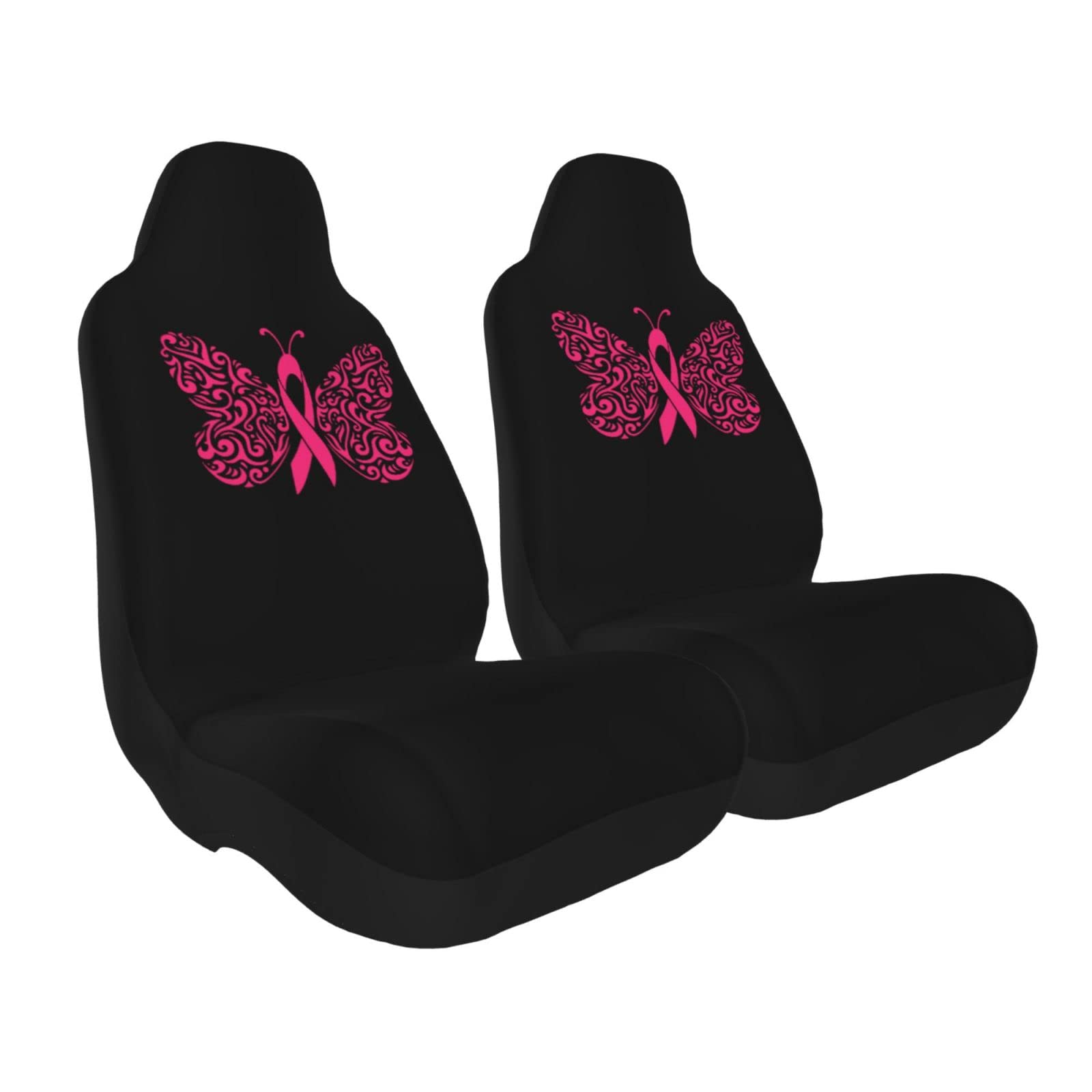 Butterfly Lung Cancer Awareness Car Seat Covers - 2 Piece Set for Most Vehicles | Soft & Durable Seat Protectors for Cars, Trucks & SUVs | Show Support for Cancer Survivors & Patients