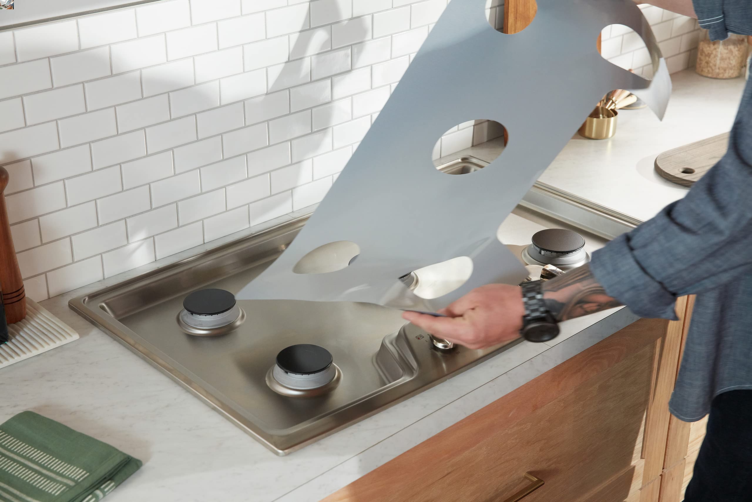 StoveGuard USA-Made Custom Gas Stove Cover - Precision Cut for Whirlpool WFG320M0BS Gas Range - Durable Stovetop Protector for Kitchen Safety & Counter Space Saving | Perfect for Home Cooking, Holiday Meals & Small Kitchen Organization