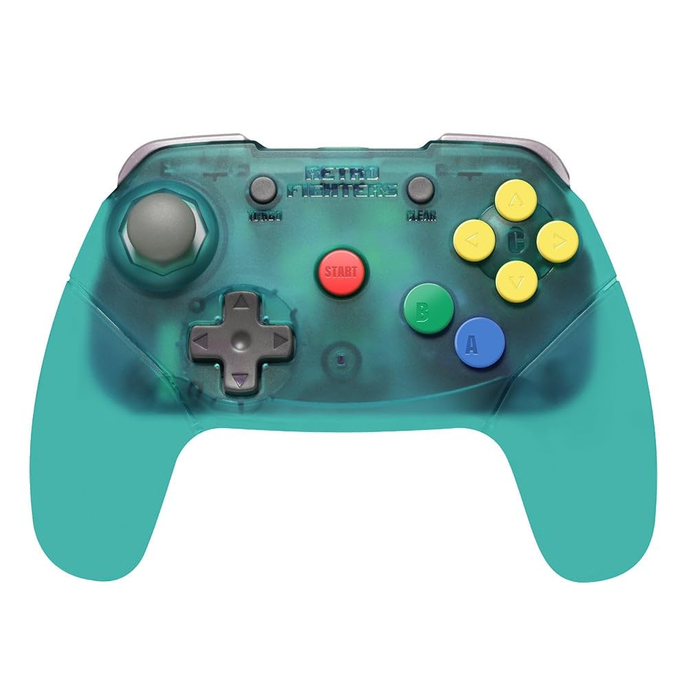 Retro Fighters Brawler64 Wireless N64 Controller for Nintendo 64 - Blue Bluetooth Gamepad - Perfect for Classic Gaming & Speedrunning