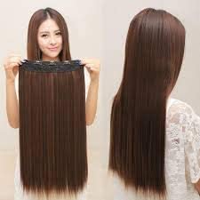 LTZ 24 Inch Synthetic Natural Brown Long Hair Extensions for Women & Girls | Heat-Resistant, Tangle-Free Straight Clip-In Hairpieces with Scrunchies & Ponytail Accessories - Perfect for Everyday Styling, Parties & Special Occasions