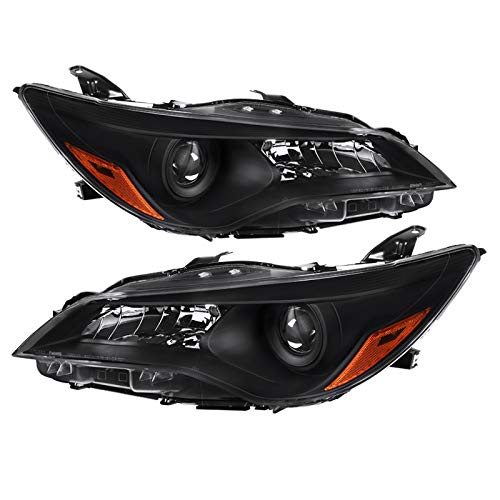 2015-2017 Toyota Camry Black Projector Headlights Pair - Left & Right Replacement Lamps for Enhanced Night Driving & Style Upgrade
