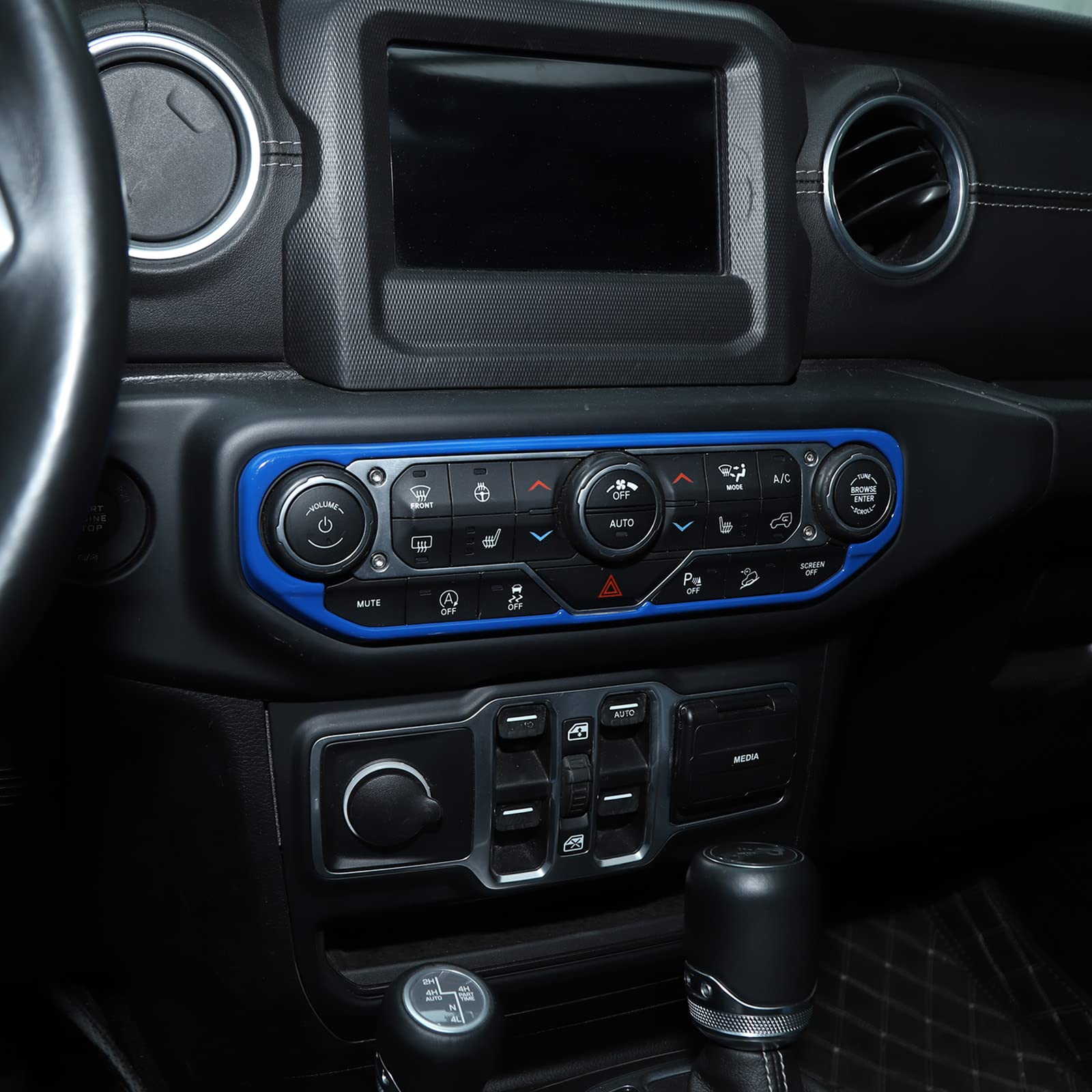 2018-2022 Jeep Wrangler JL/JLU & Gladiator JT AC Vent Trim Panel Cover - Blue Interior Dashboard Accessory Kit for Car Customization & Off-Road Style Upgrade