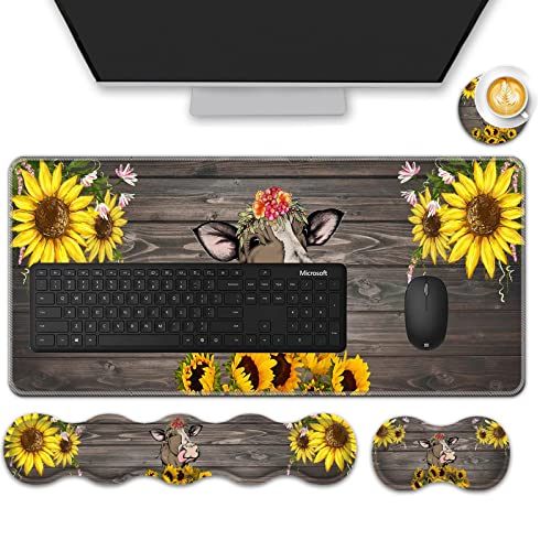 Cute Cow and Sunflower