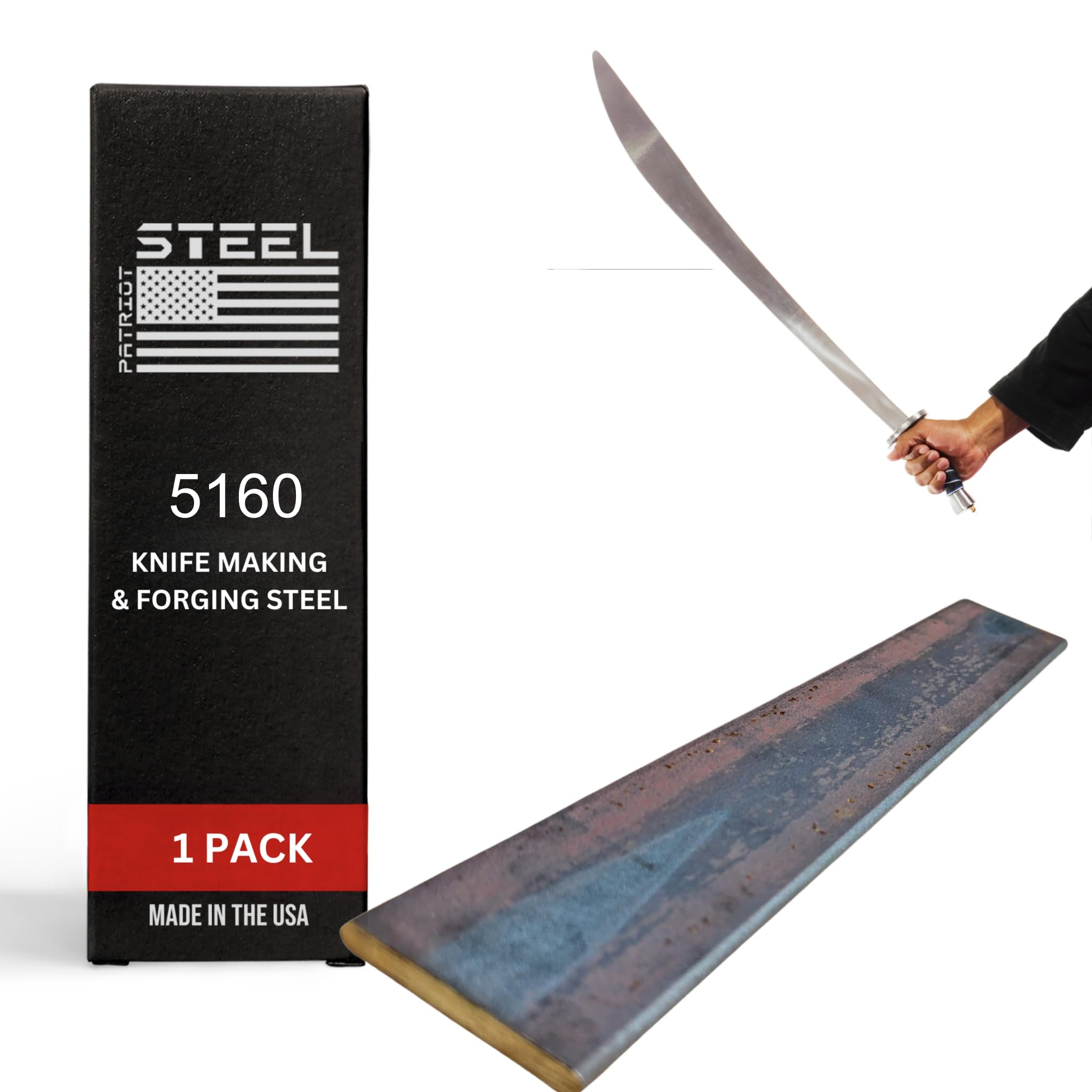 Premium 5160 High Carbon Steel for Knife & Sword Making - Hot Rolled Forging Steel (2