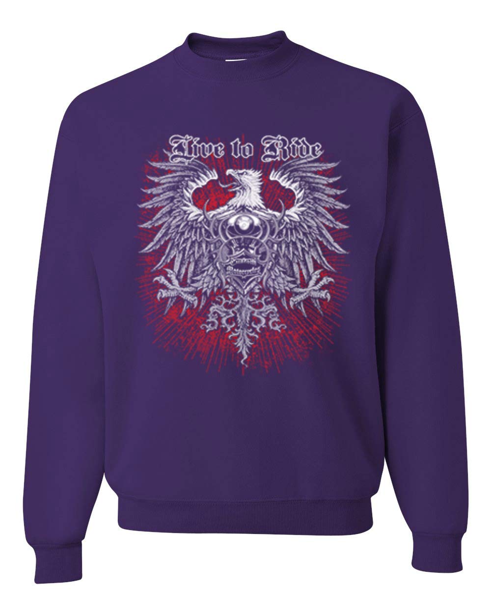 Wild Bobby Live to Ride Motto Motorcycle Club Unisex Graphic Sweatshirt - Biker Enthusiast Apparel for Men & Women - Perfect for Motorcycle Rides, Club Events & Casual Wear