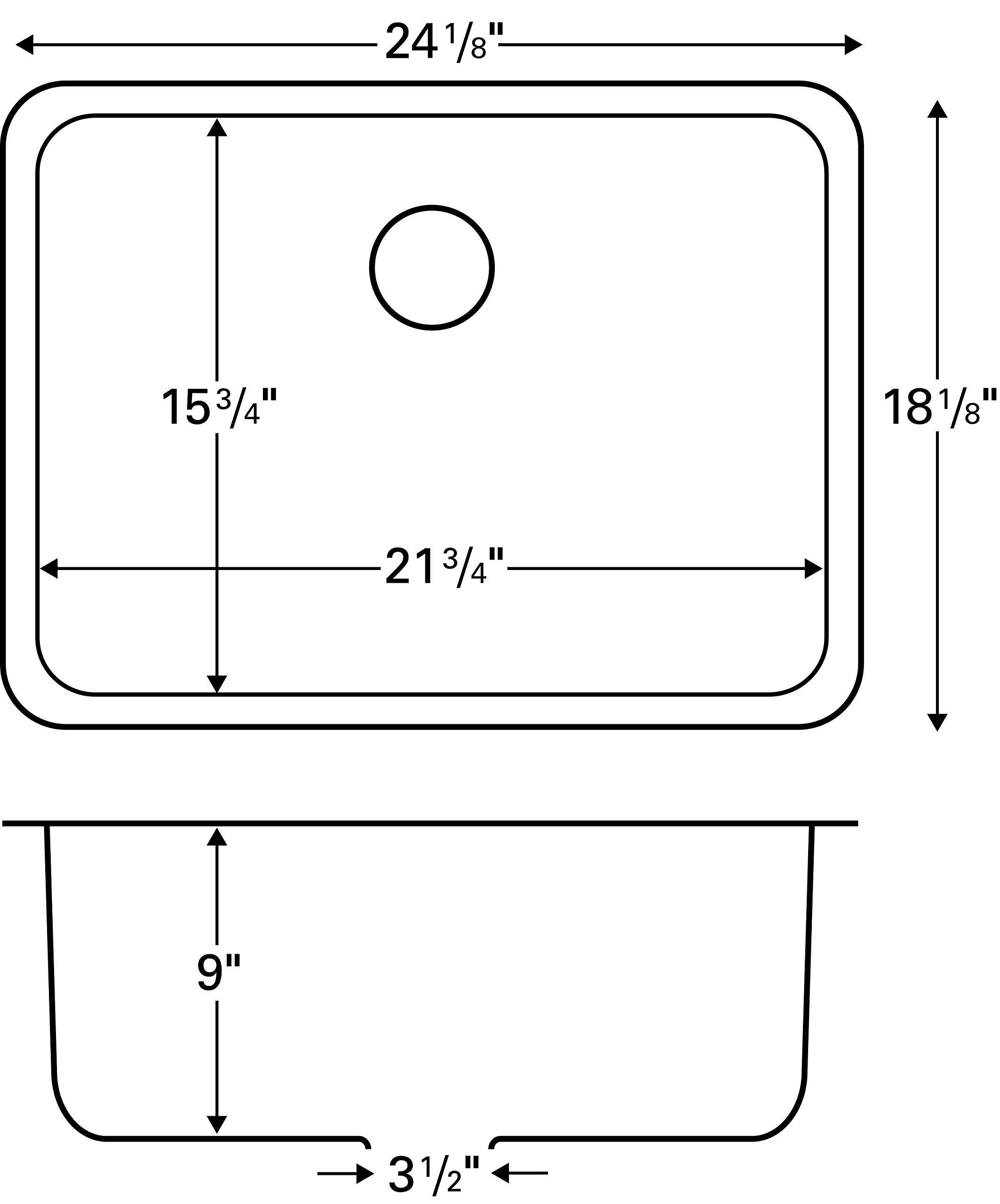 Karran 24-Inch Undermount Stainless Steel Single Bowl Kitchen Sink Kit - Durable & Rust-Resistant for Modern Home Cooking, Dishwashing & Food Prep