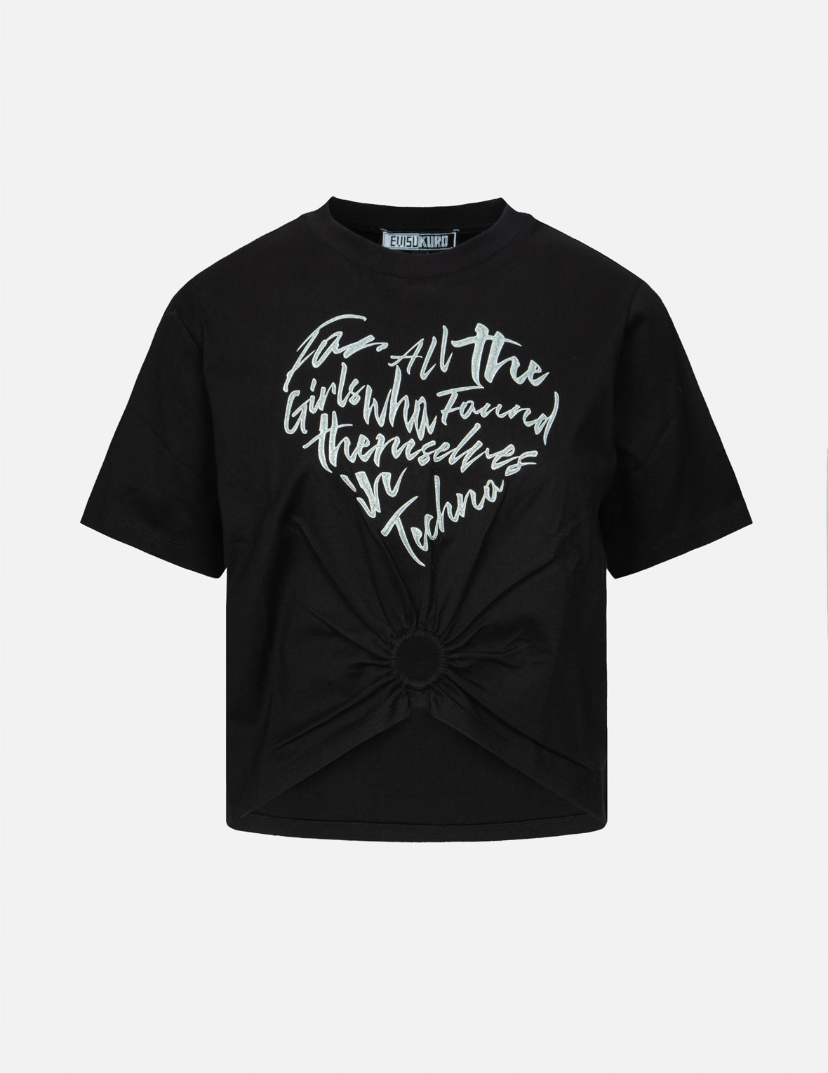 Sparkle Graphic Print Fashion Fit Gathered T-Shirt for Women | Trendy Party & Casual Wear | Perfect for Clubbing, Dates & Everyday Outfits