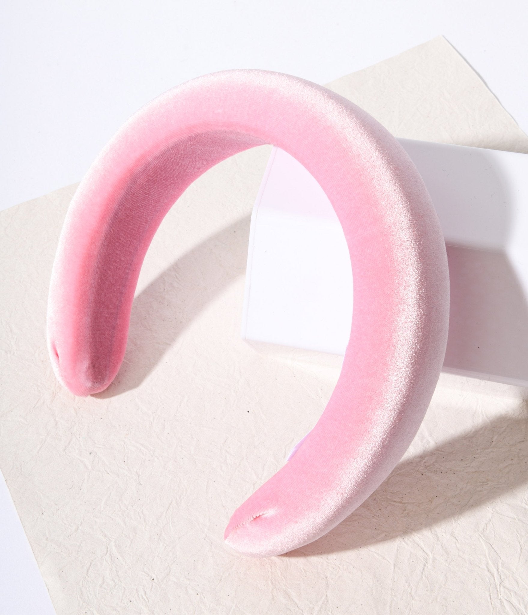 Pink Velvet Padded Blair Headband for Women - Soft & Comfortable Hair Accessories for Everyday Wear, Parties & Weddings