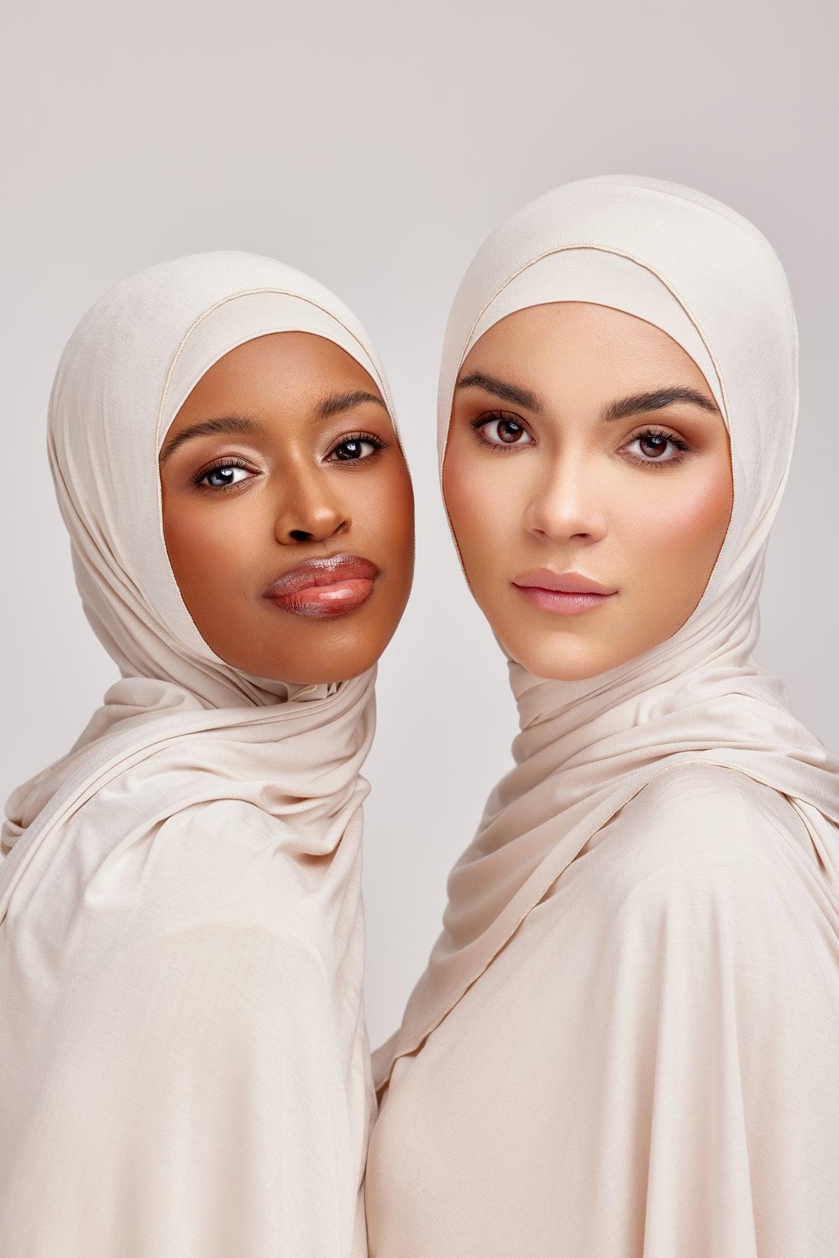 OEKO-TEX Certified Bamboo Jersey Hijab Set - Soft & Breathable Scarf for Women - Warm Dune Color - Perfect for Daily Wear, Prayer & Modest Fashion