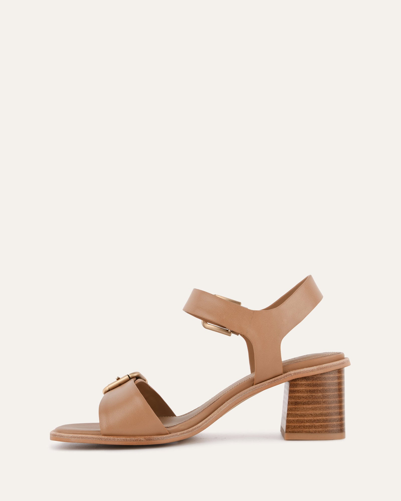 WINONA Women's Tan Leather Mid Heel Sandals - Comfortable Summer Dress Shoes for Weddings, Parties & Office Wear