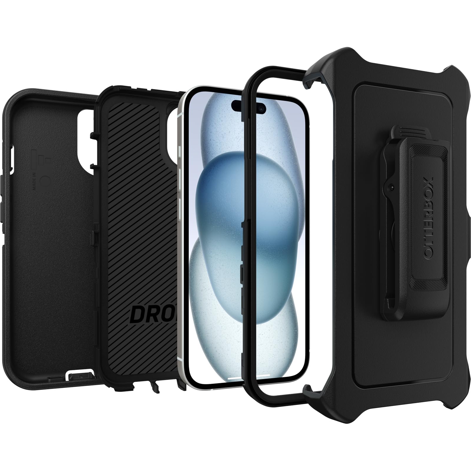 OtterBox Defender Series Case for iPhone 16e/15/14/13 - Military-Grade Shockproof & Drop Protection, Ultra Rugged Phone Cover (Black) | Perfect for Outdoor Adventures, Construction Sites & Extreme Sports