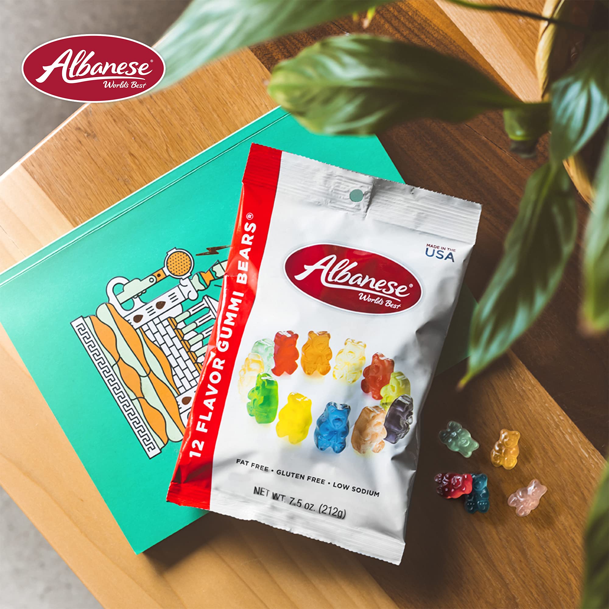 Albanese World's Best 12 Flavor Gummy Bears - 7.5oz Bag (Pack of 12) - Individually Wrapped Soft & Chewy Candy Snacks - Fruity Flavor Assortment - Perfect for Parties, Movie Nights & Office Treats