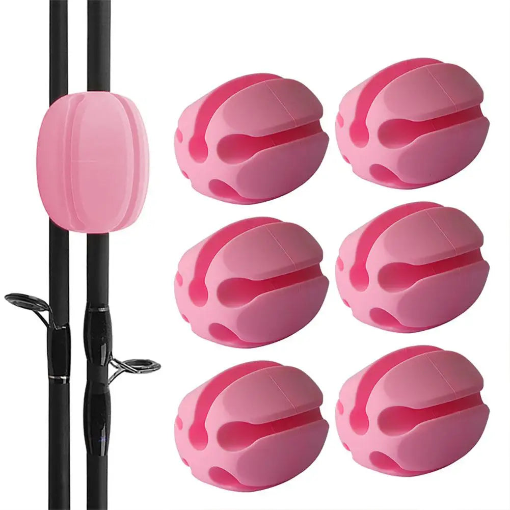 6-Piece Silicone Fishing Rod Holder Set - Durable, Non-Slip Boat & Kayak Fishing Accessories for Secure Rod Storage | Perfect for Saltwater & Freshwater Fishing Trips