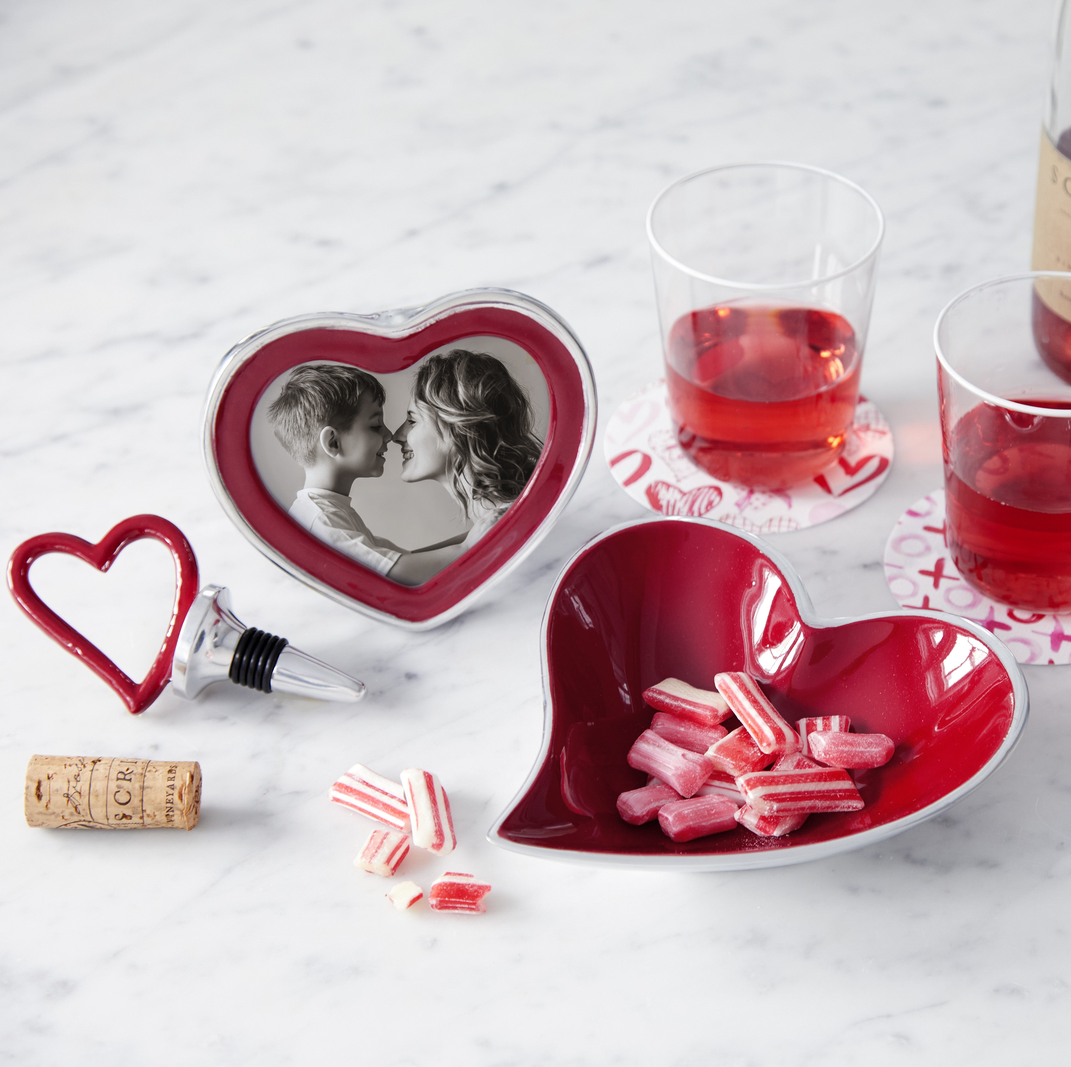 Red Heart Small Bowl - 4 Inch Ceramic Dessert Bowl for Ice Cream, Pudding, Candy | Perfect for Valentine's Day, Anniversary Gifts, Romantic Dinner Table Setting