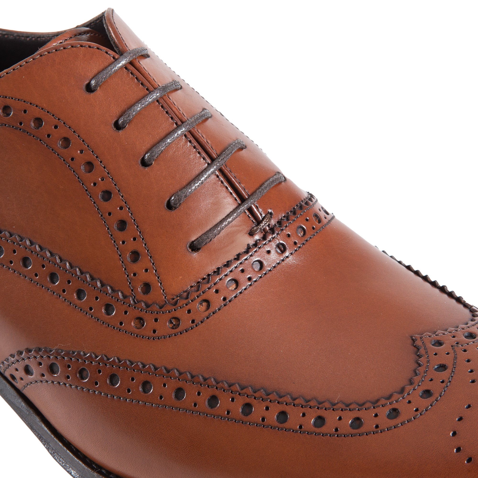 HENRY SARTORIAL Men's Classic Brogue Oxford Dress Shoes in Walnut Brown - Perfect for Business, Formal Events & Weddings