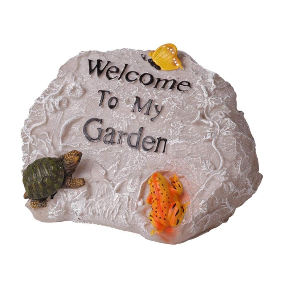Handcrafted Resin Rockery Garden Welcome Statues - Outdoor Decor Sculptures for Home, Office, Yard & Villa - Perfect for Porch Greetings, Garden Pathways & Landscape Accents