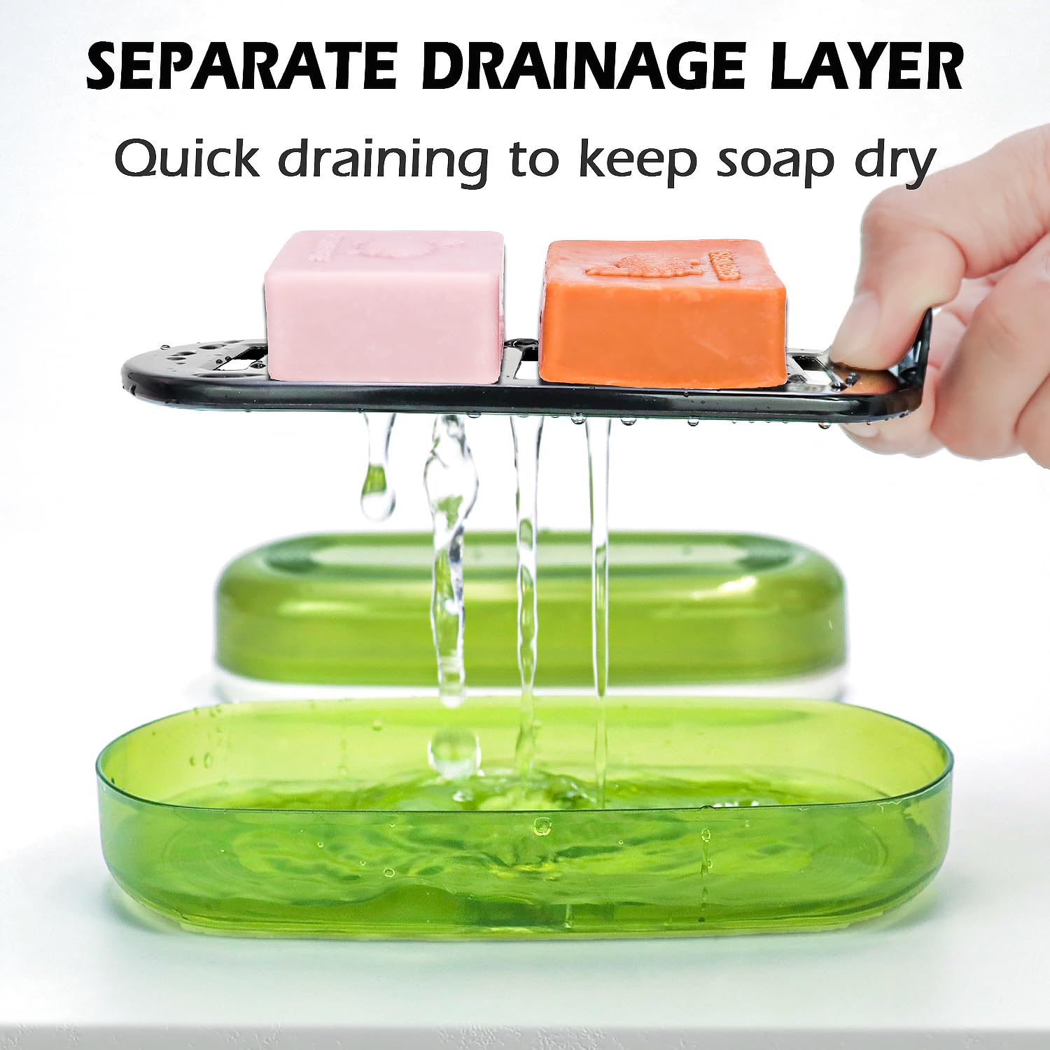 Eco-Friendly Shampoo Bar Holder & Travel Soap Case - Durable Soap Dish for Shampoo & Conditioner Bars - Perfect for Duke Cannon Soap - Large Soap Container for Travel, Camping, Gym & Bathroom (Green) - Ideal for On-the-Go Hygiene & Sustainable Living