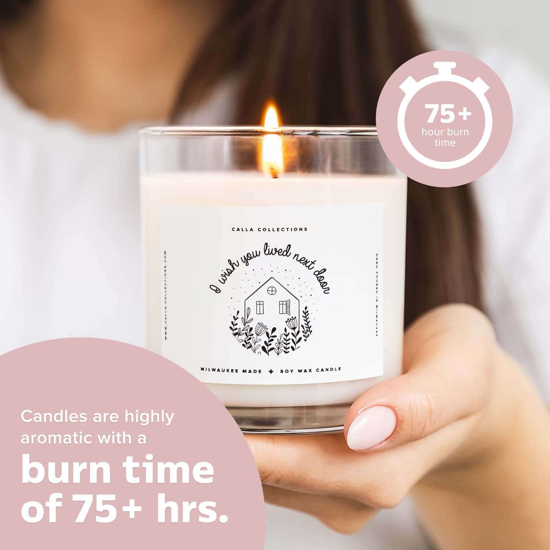 ThreeKin Scented Candles - Natural Soy Wax Aromatherapy Candles with Lavender & Lemongrass Essential Oils, 75-Hour Burn Time, Perfect for Home Relaxation, Friendship Gifts & Stress Relief - Ideal for Bedroom, Bathroom, Yoga, Meditation & Romantic Ambiance