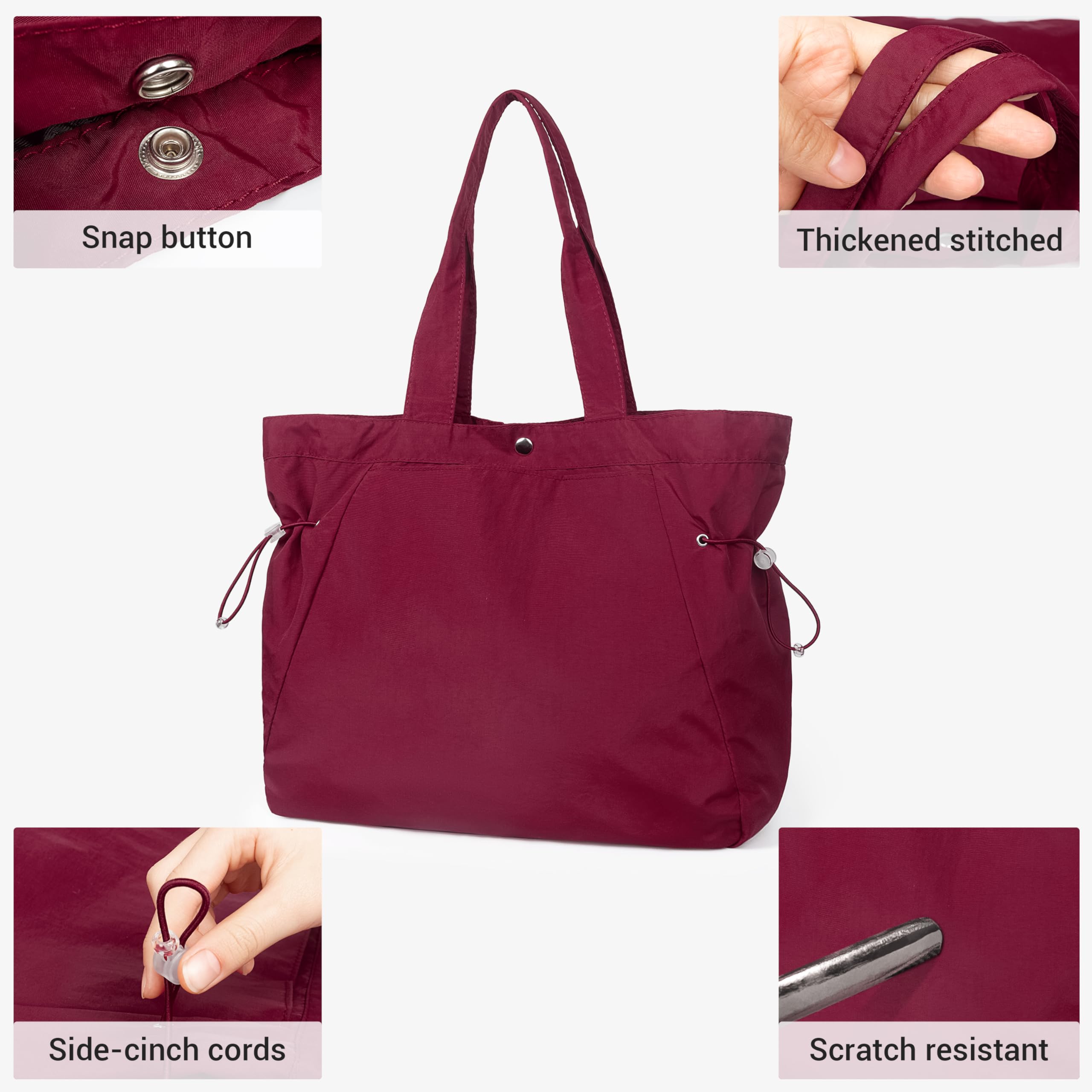 VOLGANIK ROCK Large Tote Bags for Women - Lightweight Shoulder Bag, Gym Bag, Beach Tote & Travel Handbag - Perfect for Work, Shopping, Vacation & Daily Use