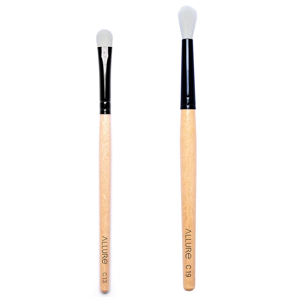 Premium Allure Makeup Brush Set C13 & C19 (2-Piece) - Professional Foundation & Blending Brushes for Flawless Makeup Application
